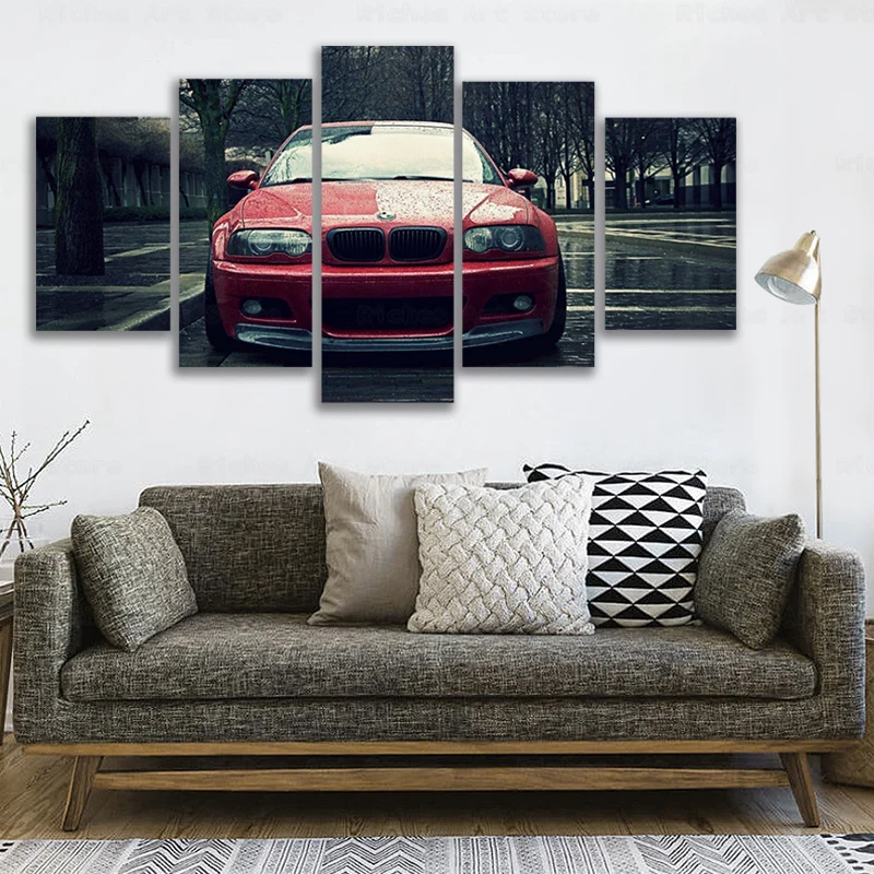 

BMW M3 E46 racing modern 5Pcs fashion poster canvas printing home office decoration wall living room bedroom art