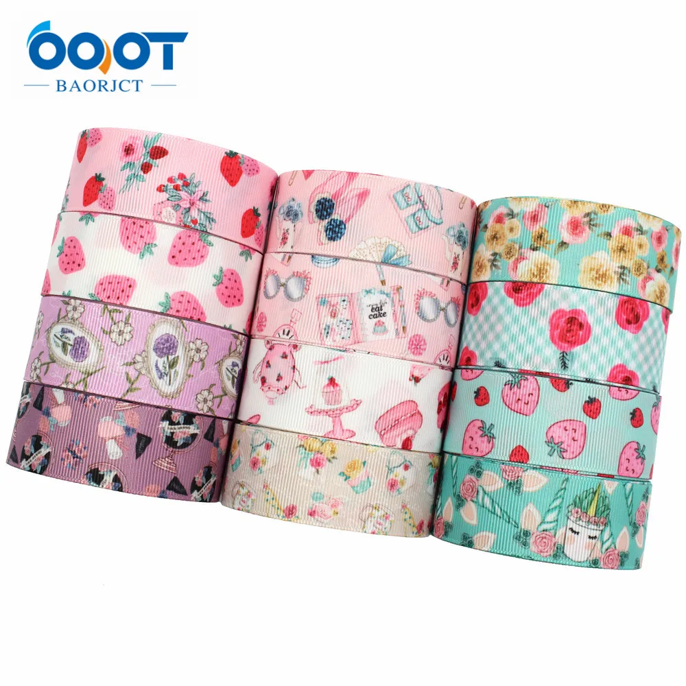 1 дюйм (25 мм) 10 ярдов милые Мультяшные Цветочные термотрансферные печатные