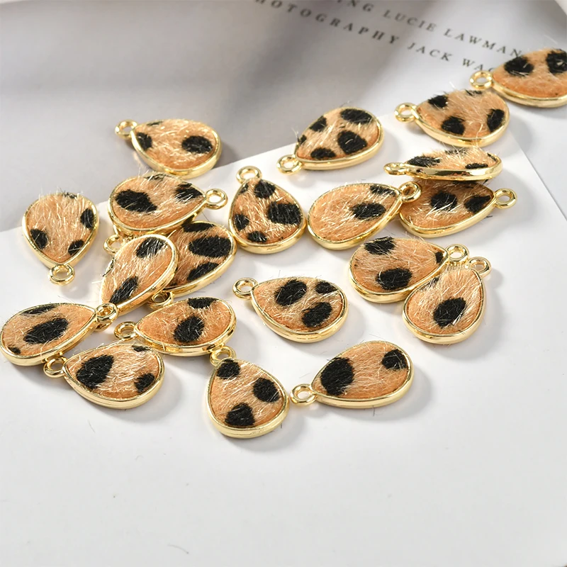 Зимняя подвеска в виде капли воды сплав Леопардовый принт двусторонняя ткань