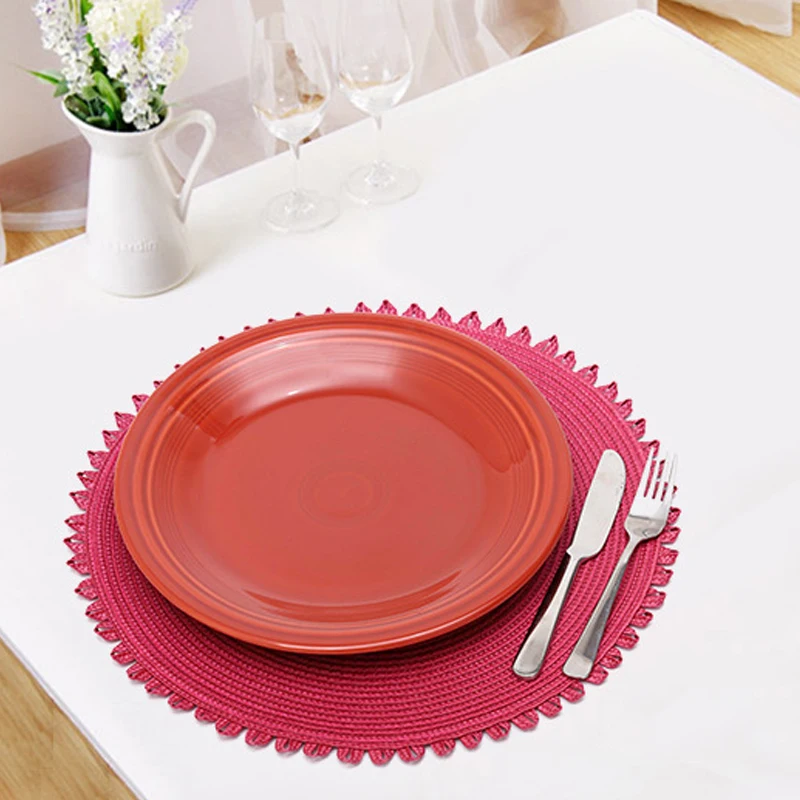 Тканые коврики для обеденного стола цветные термостойкие столовые приборы