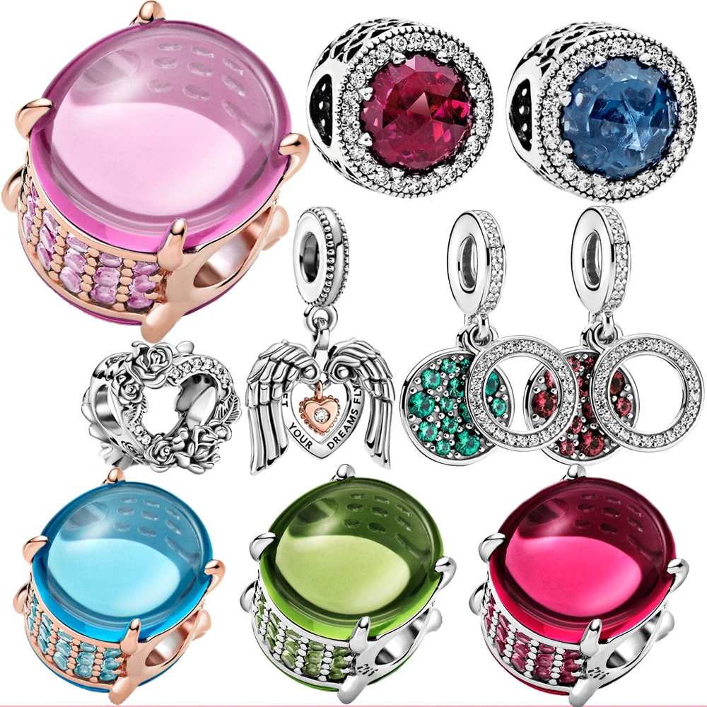 

HOT 2021 New 925 Sterling Silver Beads Valentine's Day Charms Fit Original fashion Bracelet DIY Jewelry Gift
