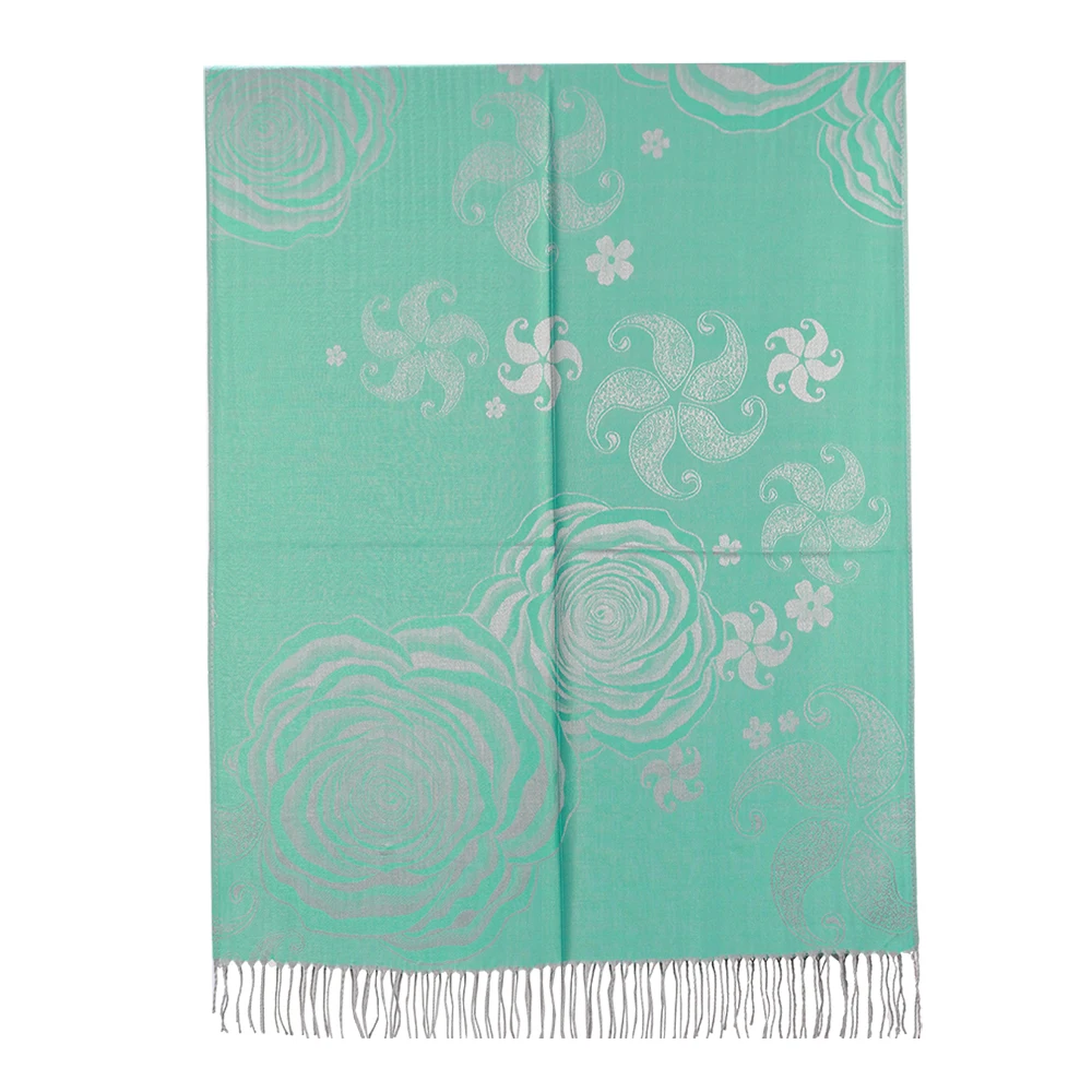 Spring Women Bandana Pashmina Fashion Scarf Rayon Stole Long Fringe Floral Wraps Shawls |