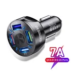 Автомобильное зарядное устройство с 4 USB-портами и поддержкой быстрой зарядки, 48 Вт