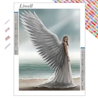 5d diy diamond painting angel with white wing diamond mosic cross stitch kit art picture embroidery wall decor personal gift