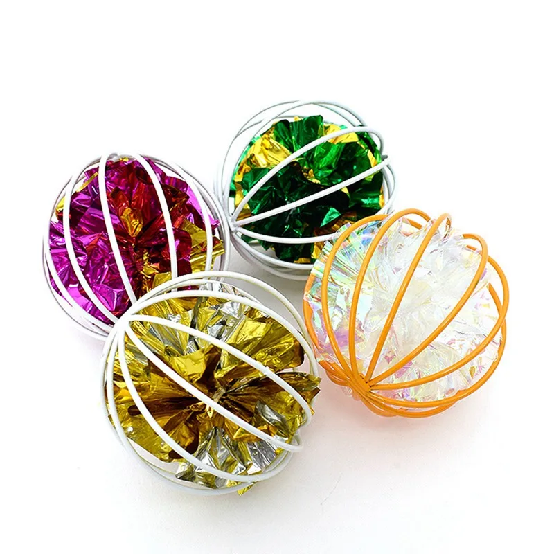 Cat Toys Hollow Ball Colorful Squeaky Paper Affordable For Cats Kitten Playing Funny Interactive Rolling Toy | Дом и сад