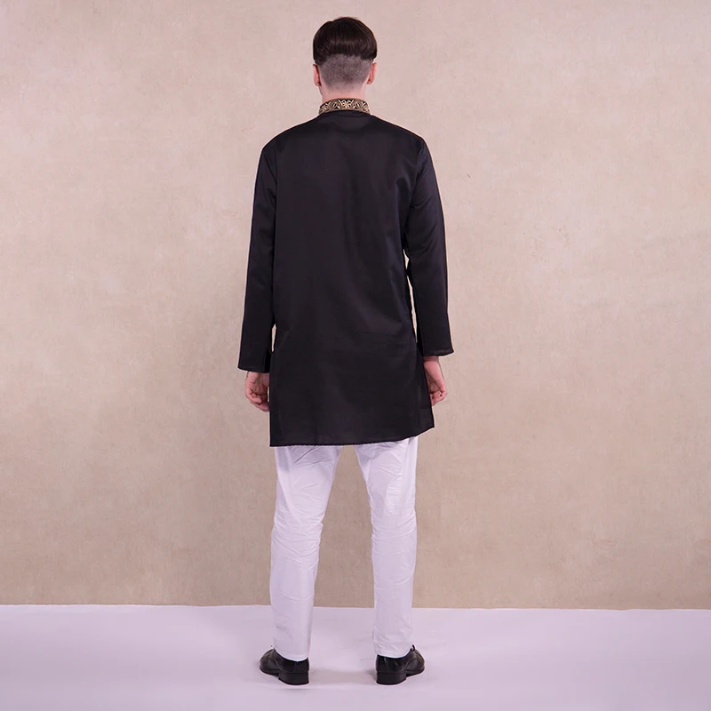 Индийские мужские костюмы черно-белые этнические комплекты с вышивкой удобные