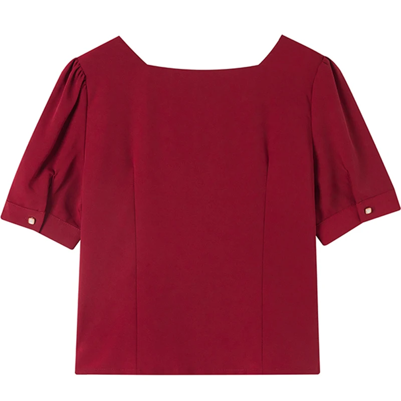 Blusas Лето 2021 женские рубашки топы блузки с коротким рукавом Милая шифоновая