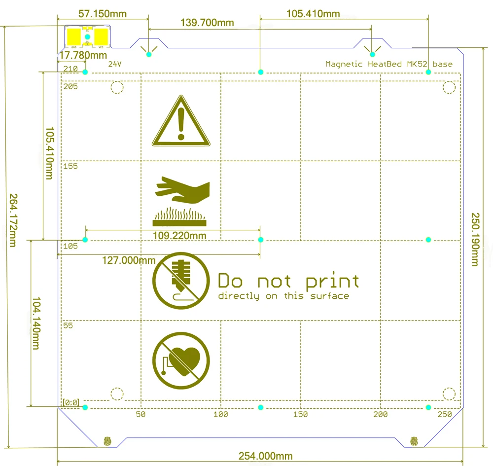 Запчасти для 3D принтера Clone Prusa i3 MK3 нагревательная кровать с/без магнитной