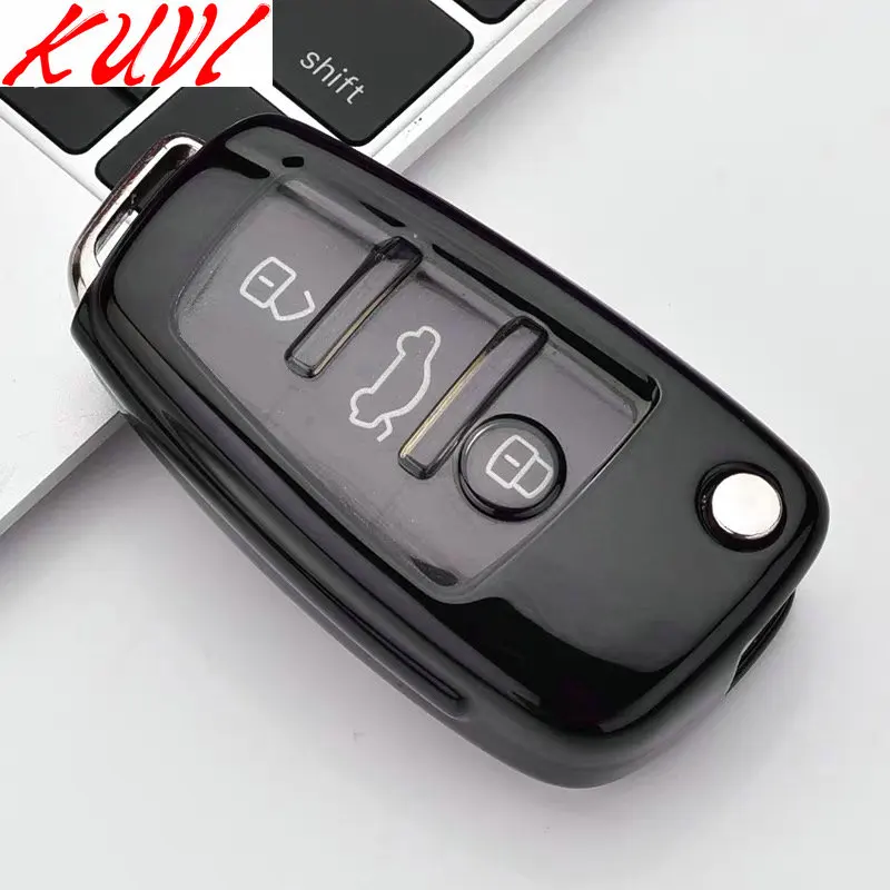 black Автомобильный стильный мягкий ТПУ авто ключ полный защитный чехол для Audi C6 A7 A8 R8 A1 A3 A4 A5 Q7 A6 C5 автомобильный держатель оболочки автомобиля-Стайлинг - Название цвета: black