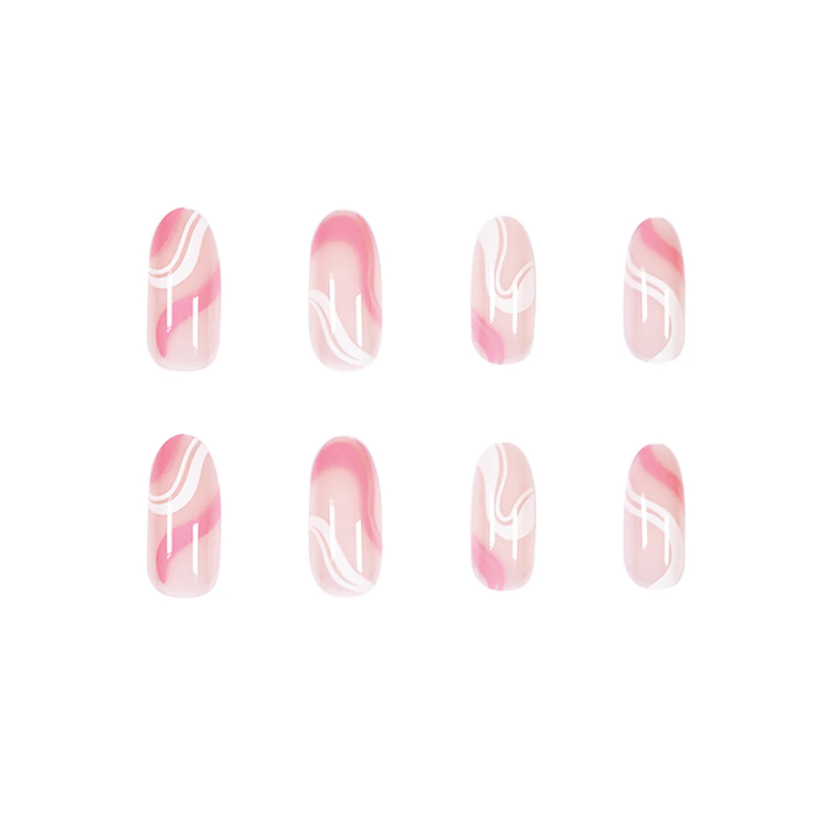 

24pcs Simple Pink Wear Short Paragraph Fashion Manicure Patch False Nails Save Time Wearable Nail Patch CIN6 899