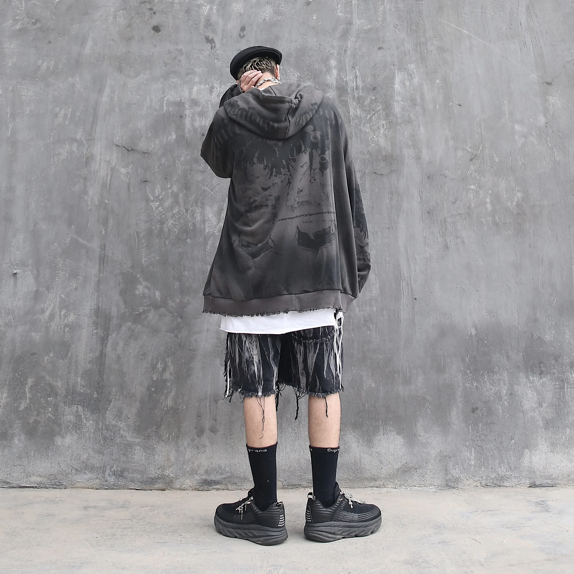 

UNCLEDONJM Anime hoodies Hip Hop japanese streetwear oversized sweatshirt cartoon harajuku hoodie skateboard women Hooded NB2053