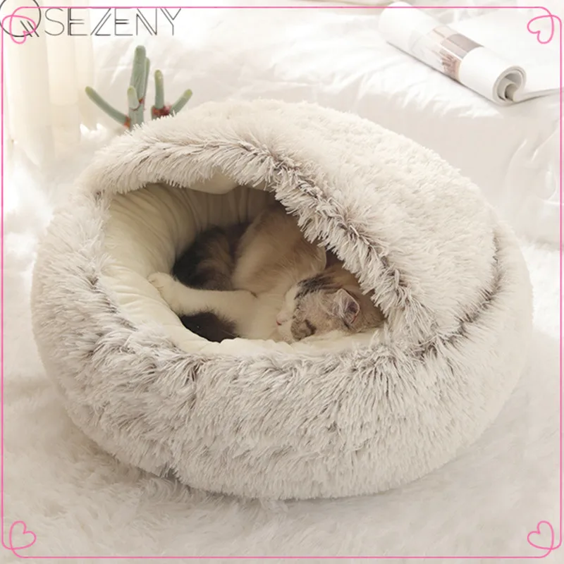 

Новый Стиль кота собаки любимчика кровать круглые плюшевые кошка теплая кровать домик мягкий удлиненный плюш кровать для маленьких собак д...