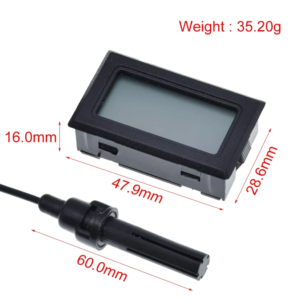 Завеса Профессиональный мини зонд Цифровой ЖК-дисплей термометром и гигрометром