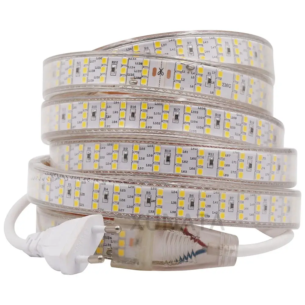

AC 220V LED Light Strip SMD 2835 276Leds/m Super Bright Led Tape Ribbon Diode 1m 2m 3m 5m 10m 15m 20m Flexible Led Strip EU Plug