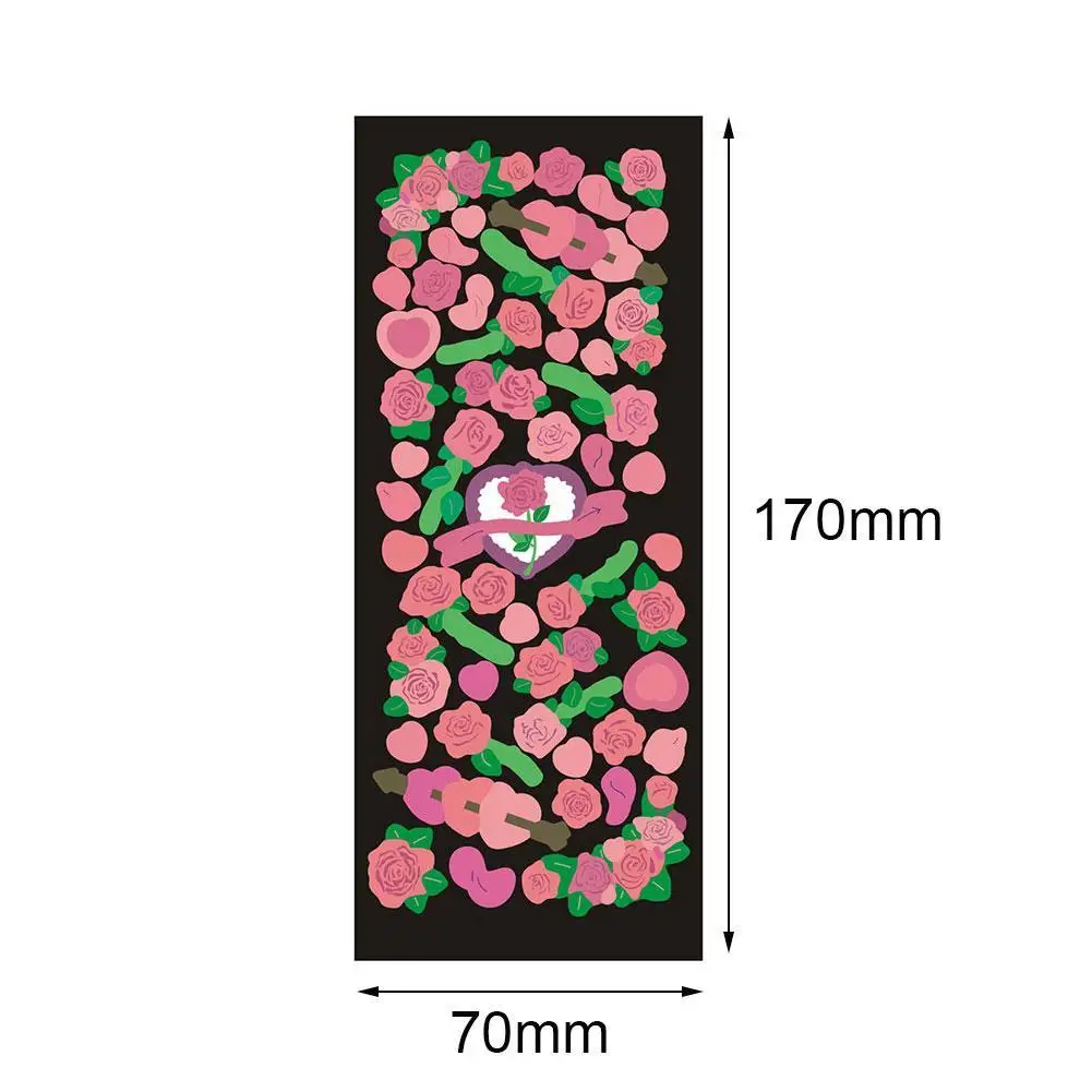 

Flower Rose Stickers Beautiful Shiny Mobile Phone Stationery Card Personalized Material Decorative DIY Idol Sticker X9W3