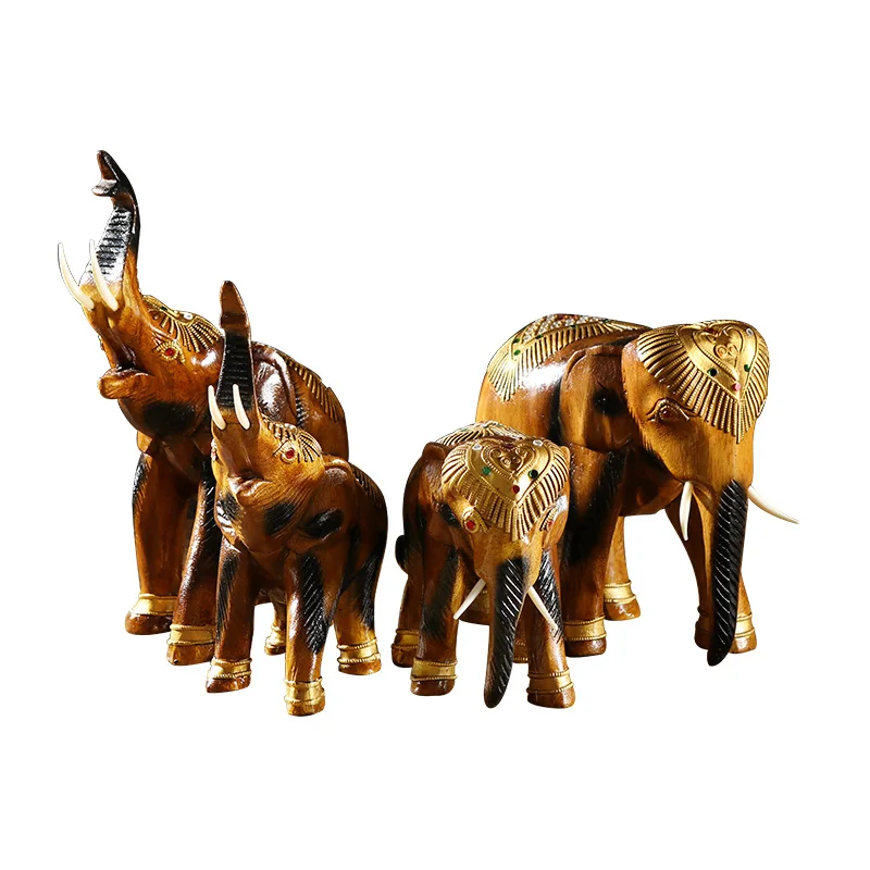 

Thai Arts And Crafts Elephant Ornaments Solid Wood Wine Cabinet Furnishing Home Decoration