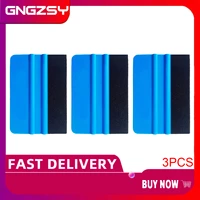 3pcs blue squeegee durable pp felt wrapping scraper for car window film bubble glass cleaning accessories 3a02