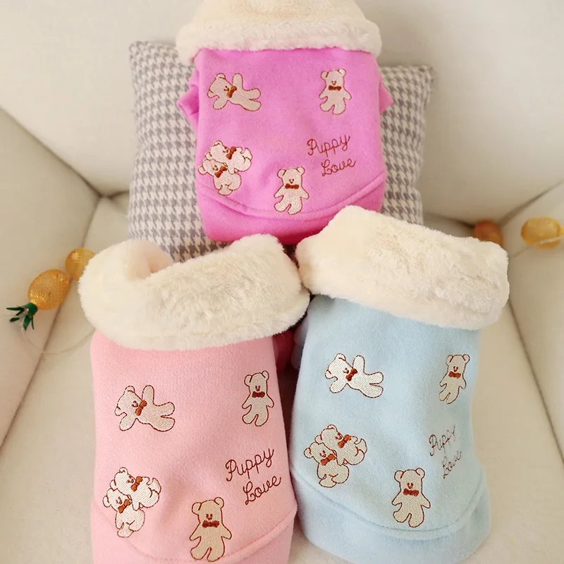 

Pet Lapel Collar Cotton Padded Clothes Dog Warm Thicken Jacket For Small Dogs Chihuahua Teddy Velvet Winter Coat Costume Yorkies