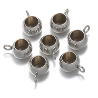 10pcs stainless steel bail big hole pendant clip clasp beads loose spacer beads 5 sizes for diy jewelry making findings supplies