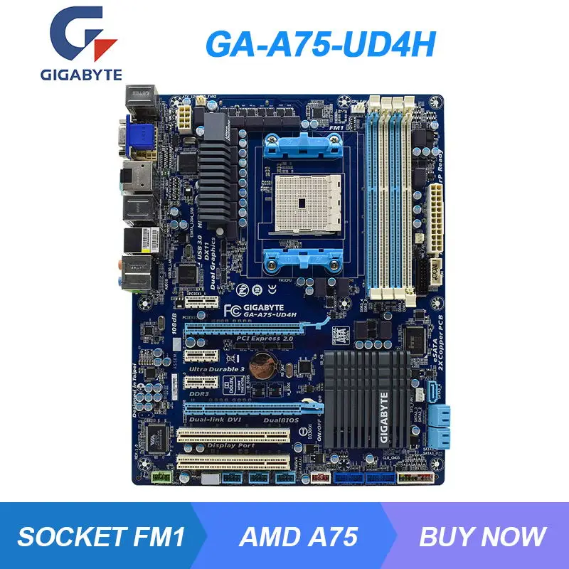 GA A75 UD4H для Gigabyte Socket AM1 AMD б/у pc материнская плата двухканальный DDR3 32GB 5 × PCI E Слоты