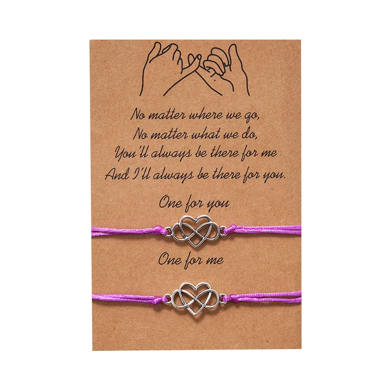 Женский браслет из сплава регулируемый плетеный с подвеской любовь 8 | Украшения