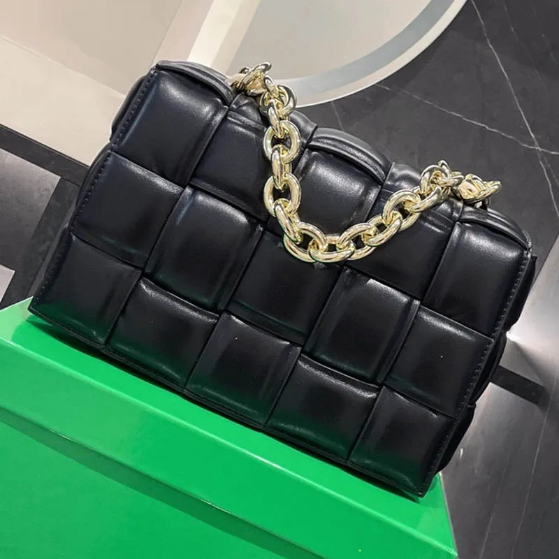 

Fashion Trend All-match Woven Shoulder Crossbody Bags for Women 2021 Solid Color Handbag Designer Flap Chain Small Square Bag