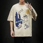 Летняя мужская футболка с коротким рукавом LIFENWENNA, модные футболки с принтом граффити и круглым вырезом, мужские повседневные футболки большого размера в стиле хип-хоп, M-5XL