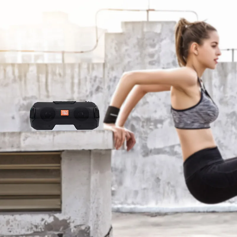 

TG143 Bluetooth Speaker Portable Wireless LED Smart Speakers Stereo Double Loudspeaker Hi-Fi Sound Box Support FM Radio