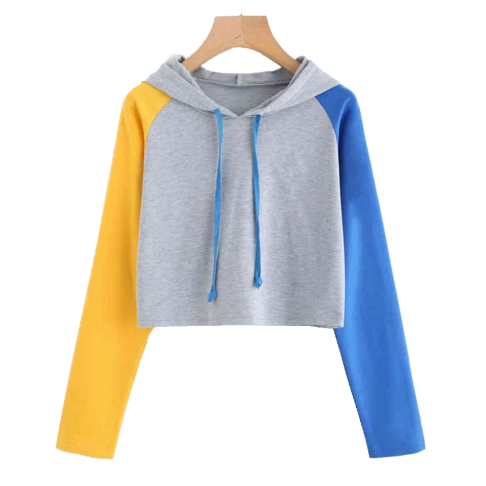 Женская толстовка с капюшоном AOWOFS повседневная разноцветная длинными рукавами