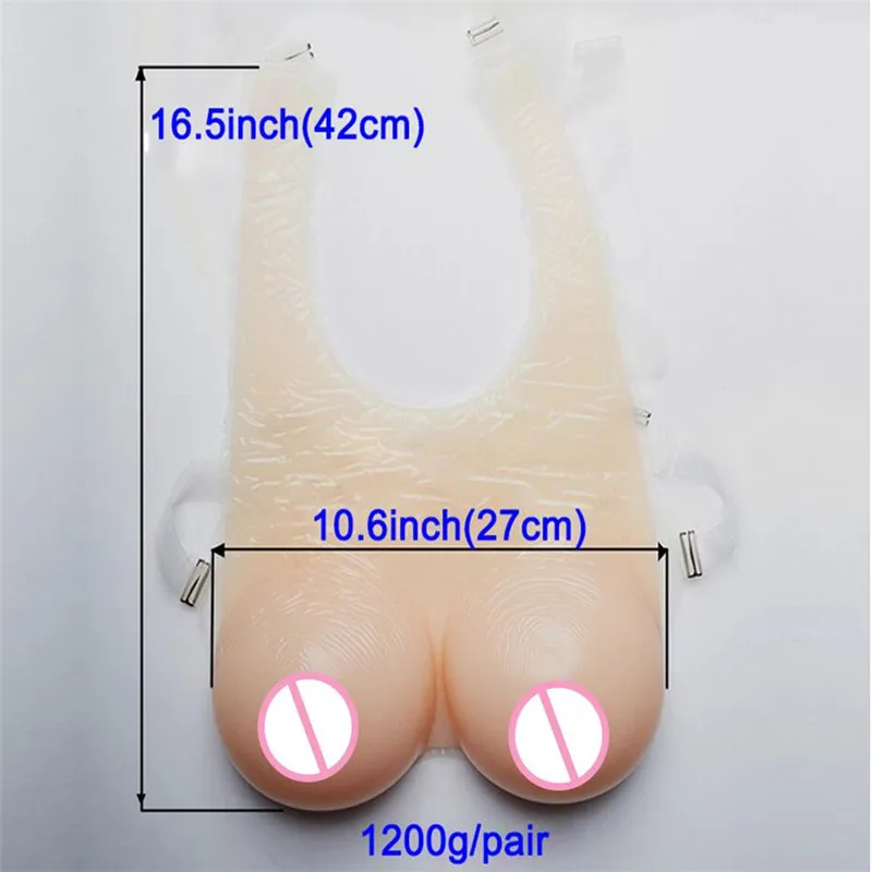 

2020 1200g/ Pair Beige Fake Boobs Realistic Silicone Breast Forms For Crossdressers With Straps Transvestite Drag Queen Ladyboy
