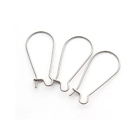 

100pcs/lot 12*25mm Stainless Steel Plated Hoops Earrings Big Circle Ear Wire Wires For Jewelry Findings