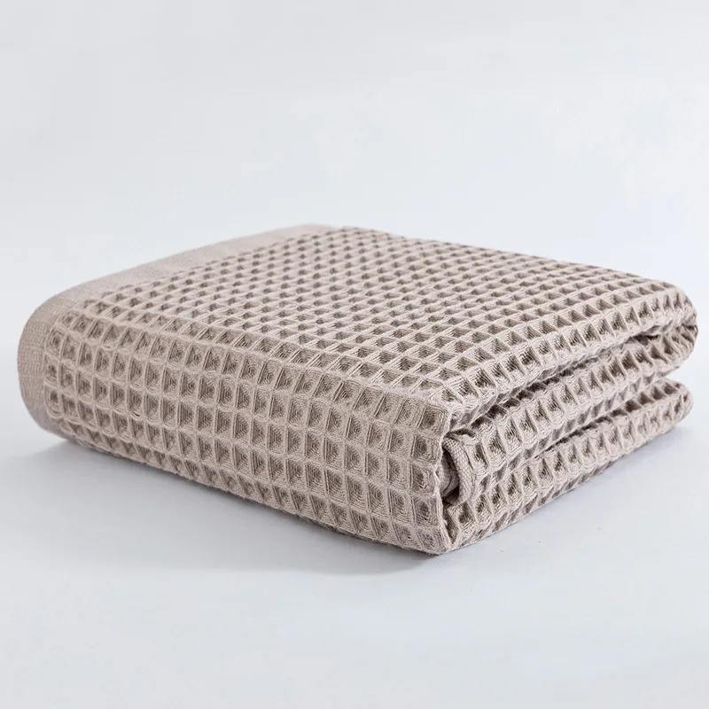 Walf check brown Japan Walf checkes банное полотенце хлопок Супер Абсорбирующая мочалка ткань для бега Toalha пляжное полотенце детское одеяло - Цвет: Walf check brown