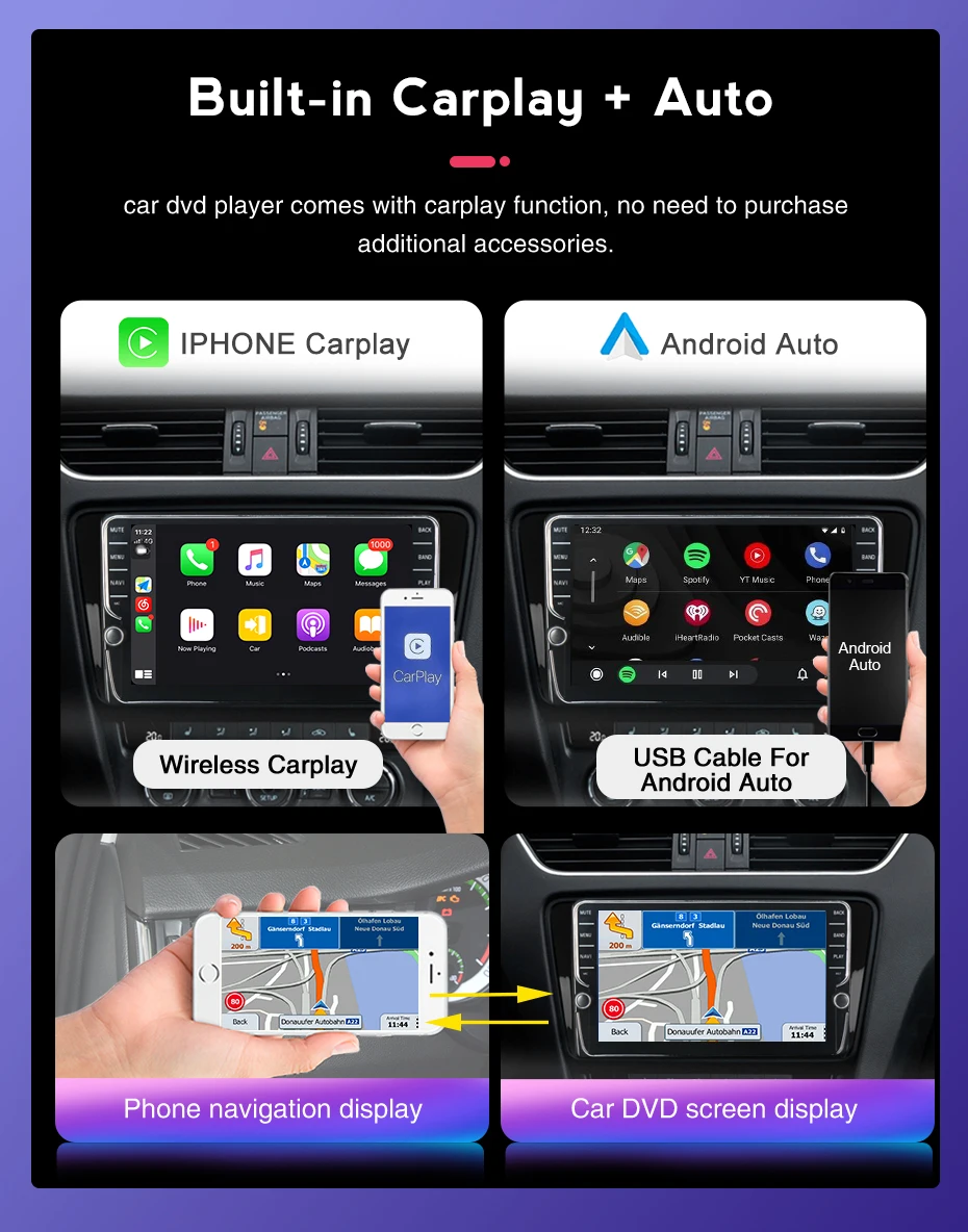 Navifly Android 11 Автомобильный GPS Авторадио 1280*720 для Lexus RX330 RX350 RX400H 2003-2009 IPS DSP 6 ГБ + 128 Гб