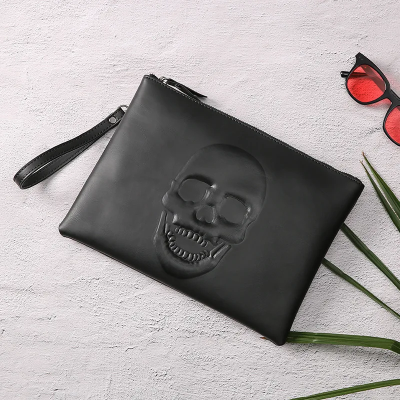Модные сумки с черепом мужские в Европе и США тренд простой конверт сумка головой призрака стиле ретро| |