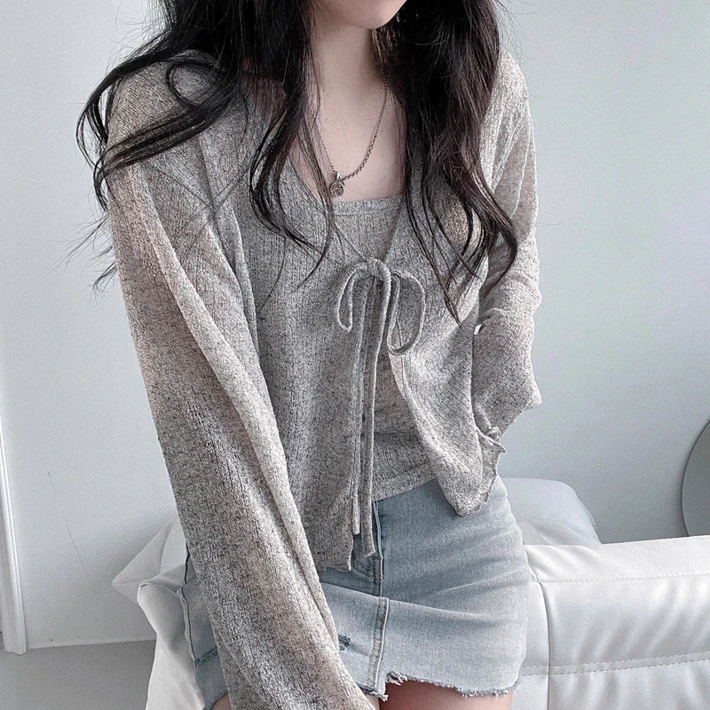 Женский трикотажный Костюм-двойка Alien Kitty повседневный однотонный кардиган с