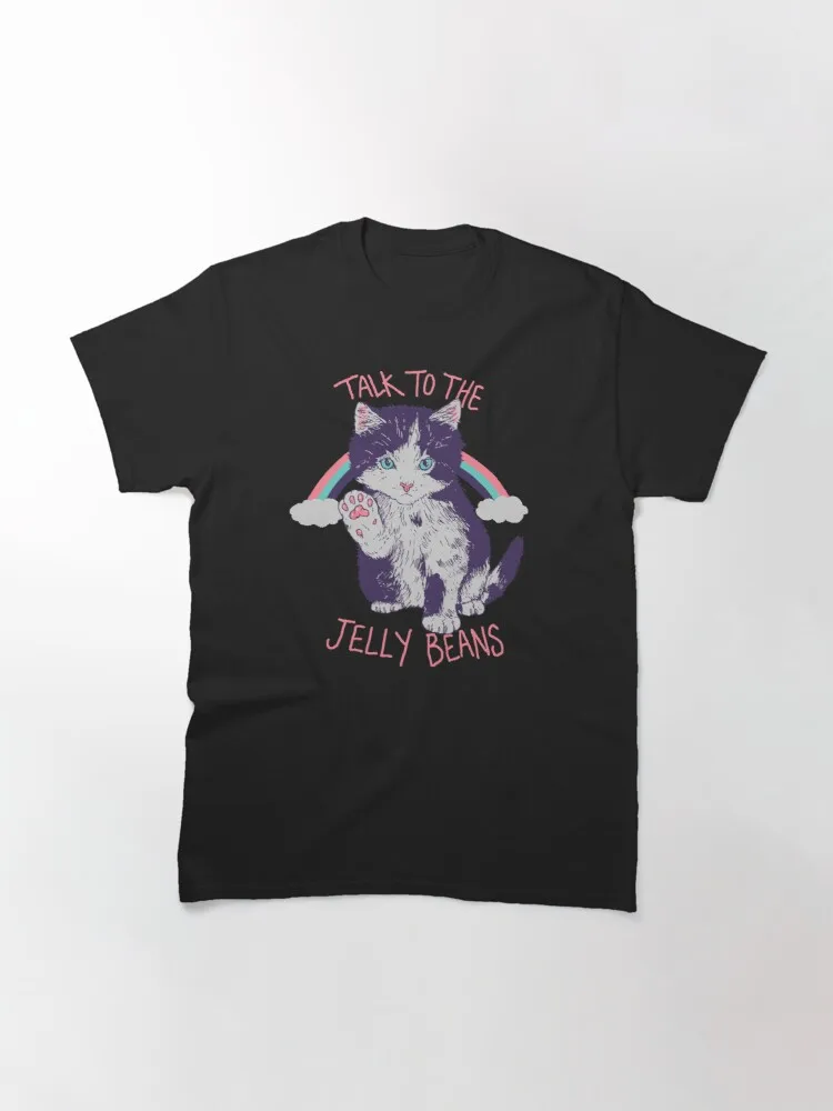 

Классическая футболка с надписью Talk To The Jelly Beans