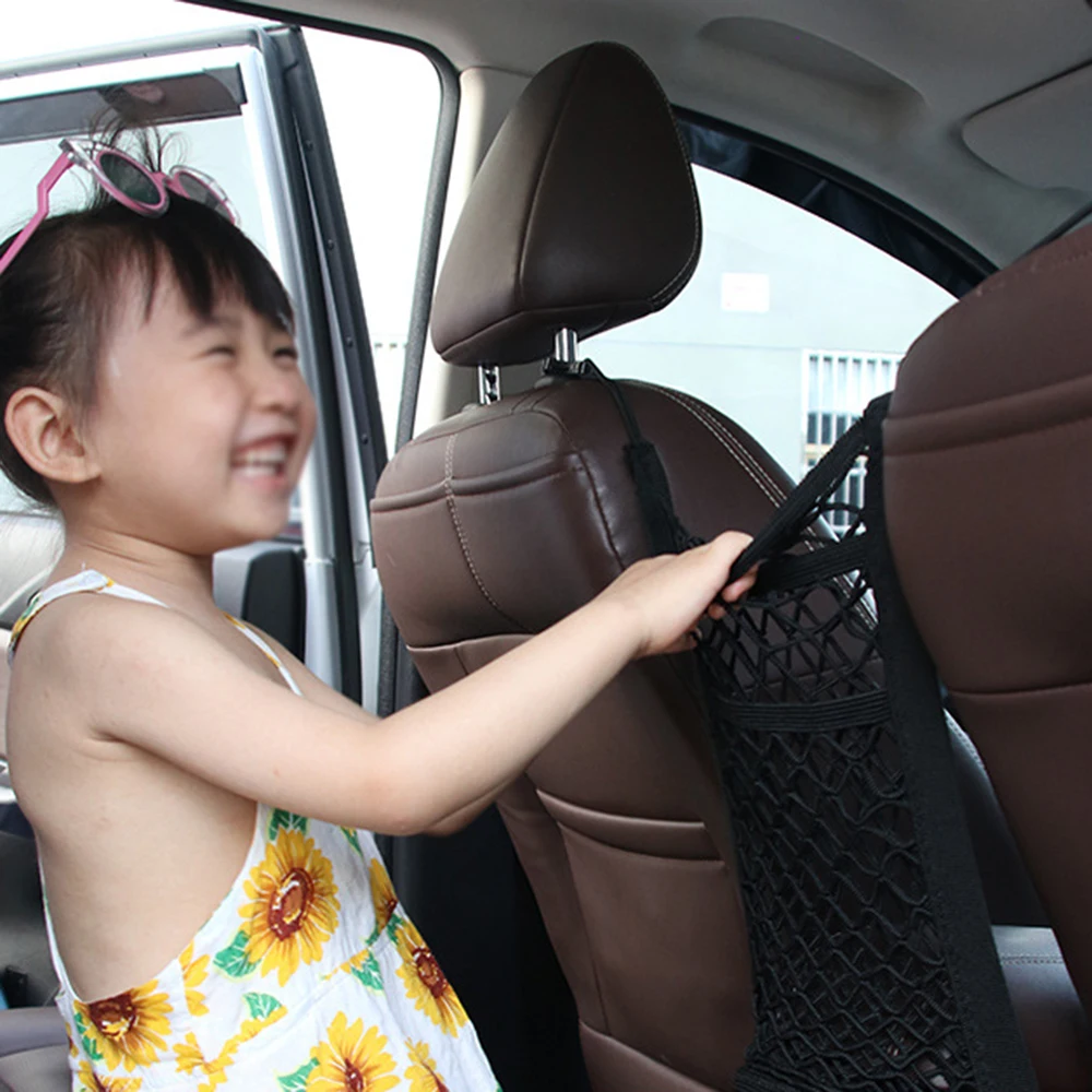 

Universal 30 X 25 Cm Elastic Mesh Bag Organizer Storage Between Car Seat Luggage Cargo Net Pocket Clean Car Accessories