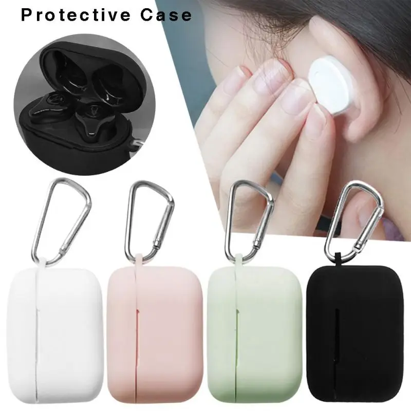 

Earphone Accessories high quality Earphone protective sleeve Bluetooth Wireless Headphone Case Silicone Earphone Cover With Hook