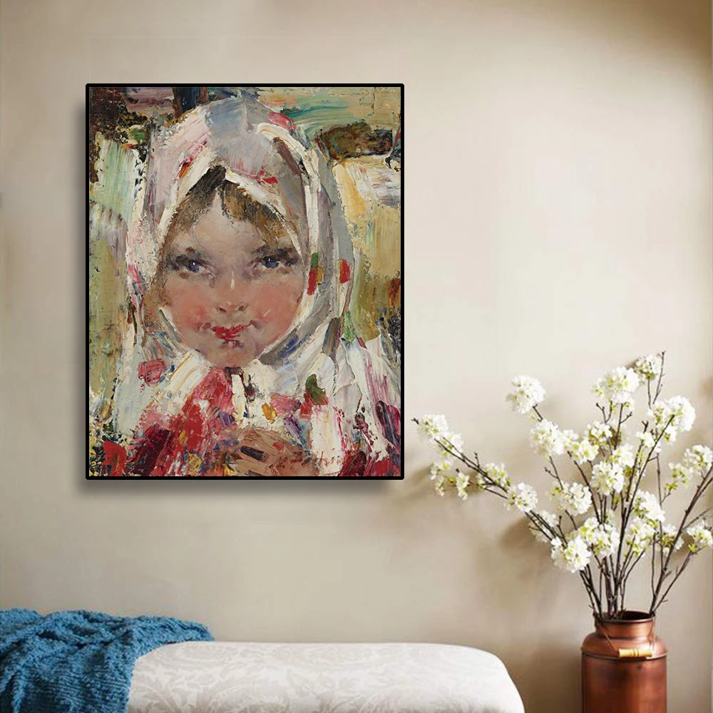 Картина маслом на холсте Николай фечин маленькая девочка с тюрбаном 》