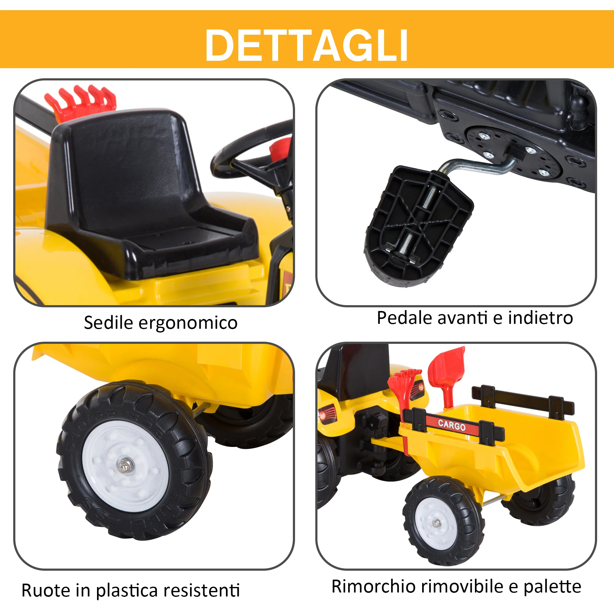 HOMCOM Pedal Tractor with Trailer 123 × 42 51 cm | Игрушки и хобби