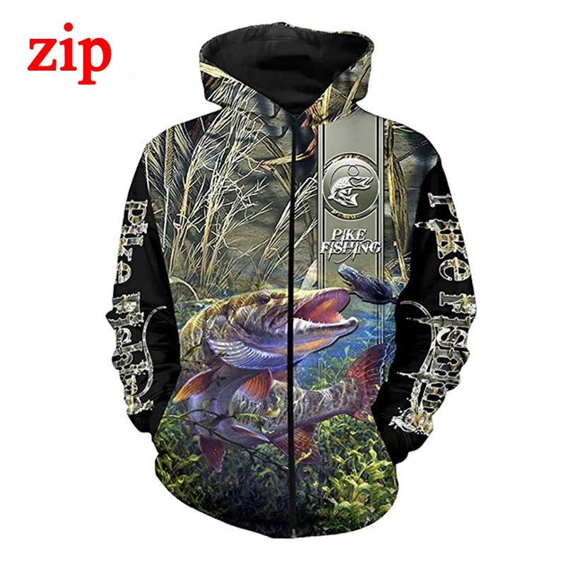 

PLstar Cosmos bass fishing 3D Hoodie zip Hoodies Men Women New Fashion Autumn Hooded Sweatshirt Long Sleeve Pullover