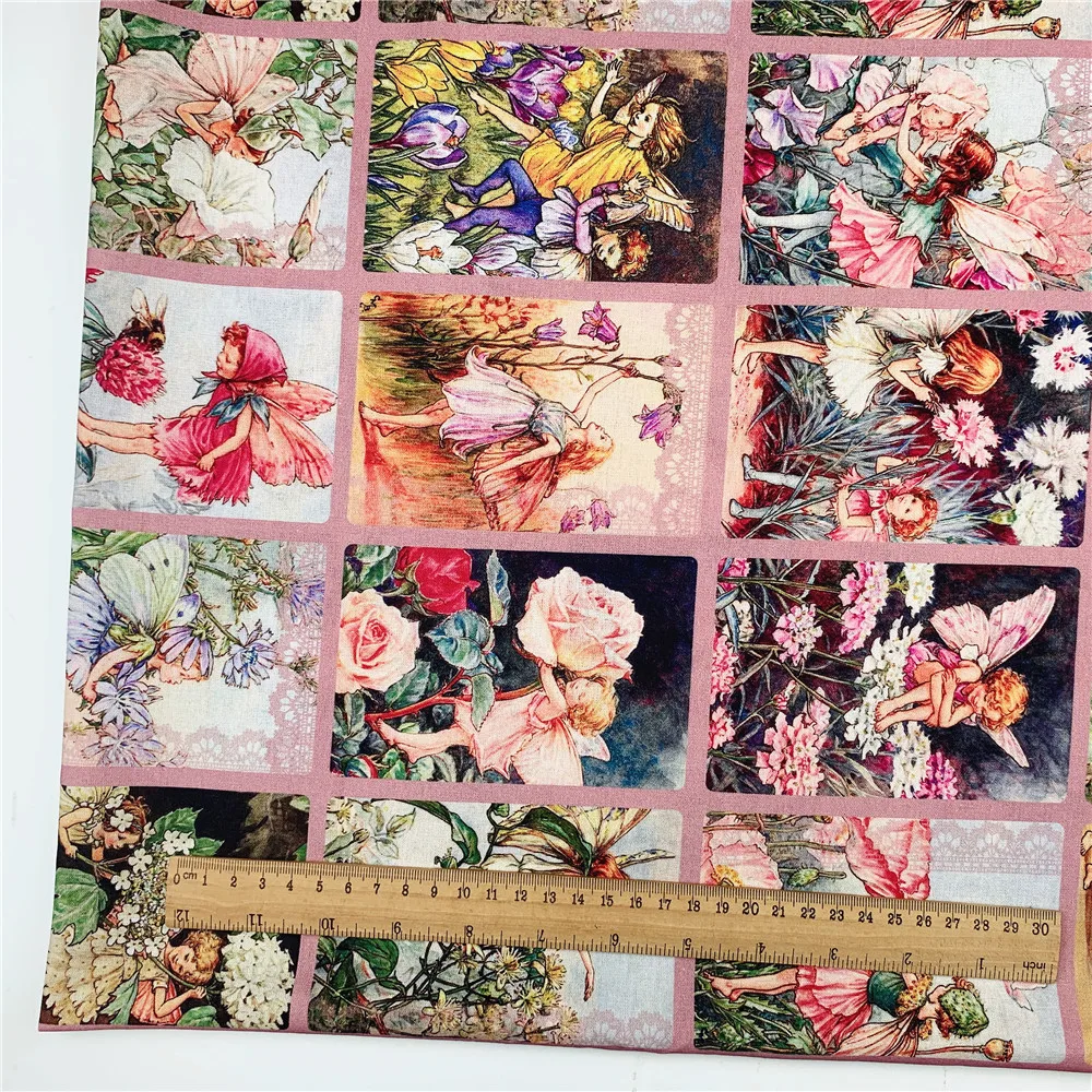 Romantic rose vintage flower fairy cotton fabric for Sewing Quilting Accessories DIY girl Sheet Pillowcase Patchwork Material | Дом и сад