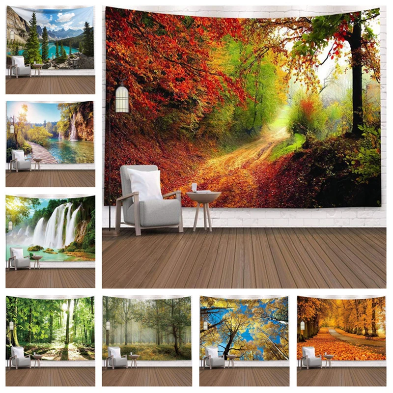 

Beautiful Natural Forest Printed Large Wall Tapestry Cheap Hippie Wall Hanging Bohemian Wall Tapestries Mandala Wall Art Decor