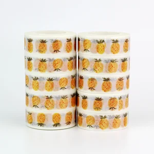 Оптовая продажа 10 шт.лот декоративные милые ананасы васи ленты DIY Скрапбукинг планировщик клейкие ленты для маскировки Kawaii Канцтовары