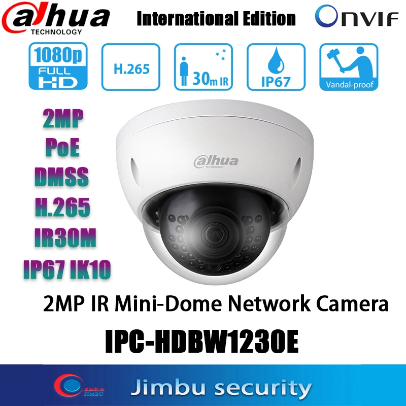 

Dahua 2MP POE Мини IPtv камера, фотосессия H.265 IR30M Starlight CCTV Видеокамера для помещений, международная версия