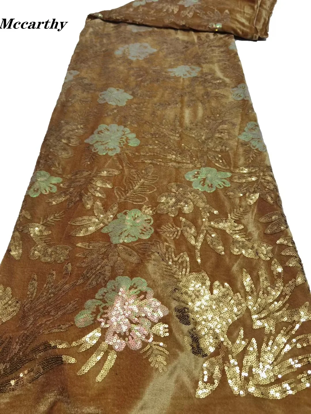 

Mccarthy Velvet Lace Fabric African Lace Fabric 2021 High Quality Lace With Sequins French Nigerian Lace Fabrics Party Sewing