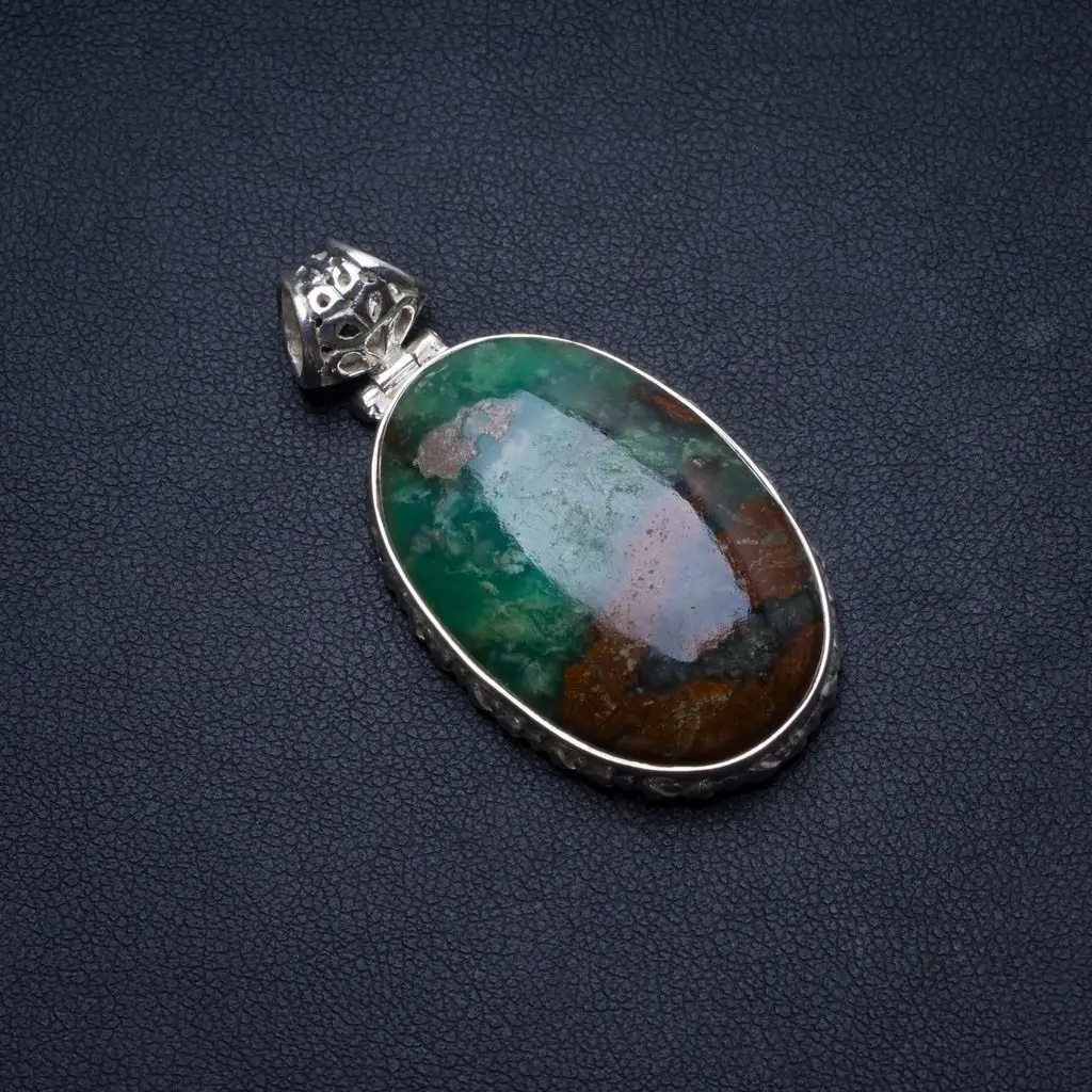 Подвеска из натурального австралийского серебра 925 пробы с подвеской &quotChrysoprase&quot