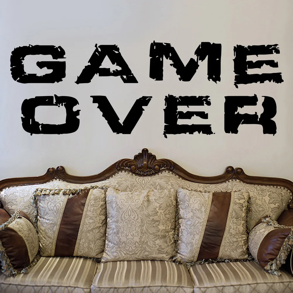 Настенная Наклейка в американском стиле game over Wall домашний декор наклейка для