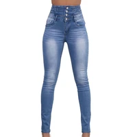 all matched sexy multi breasted stretchy denim pants for daily wear