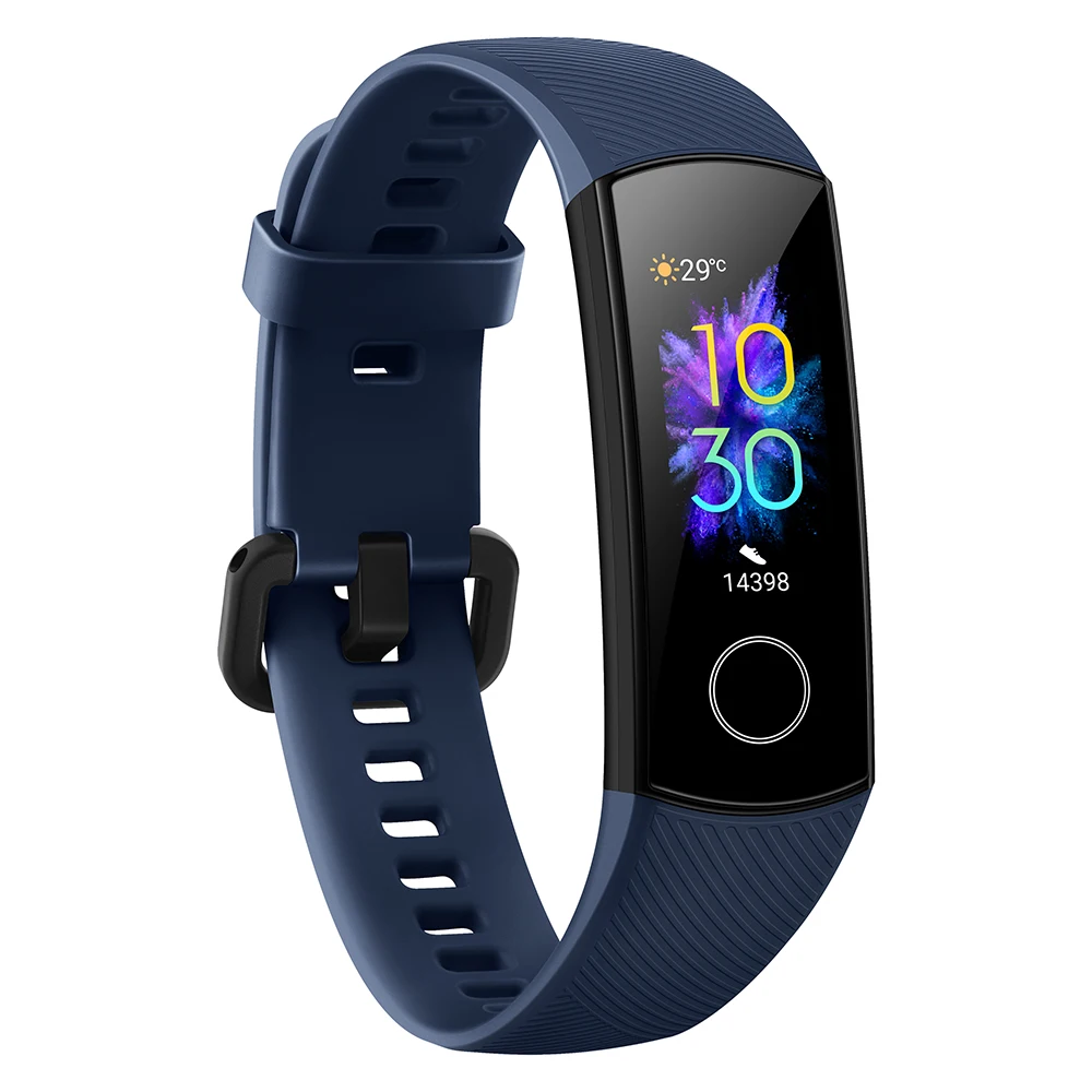 Blue Band 5 Huawei Honor Band 5 Смарт-браслет с huawei FreeBuds браслет шагомер сенсорный экран для плавания пульсометр для сна - Цвет: Blue Band 5